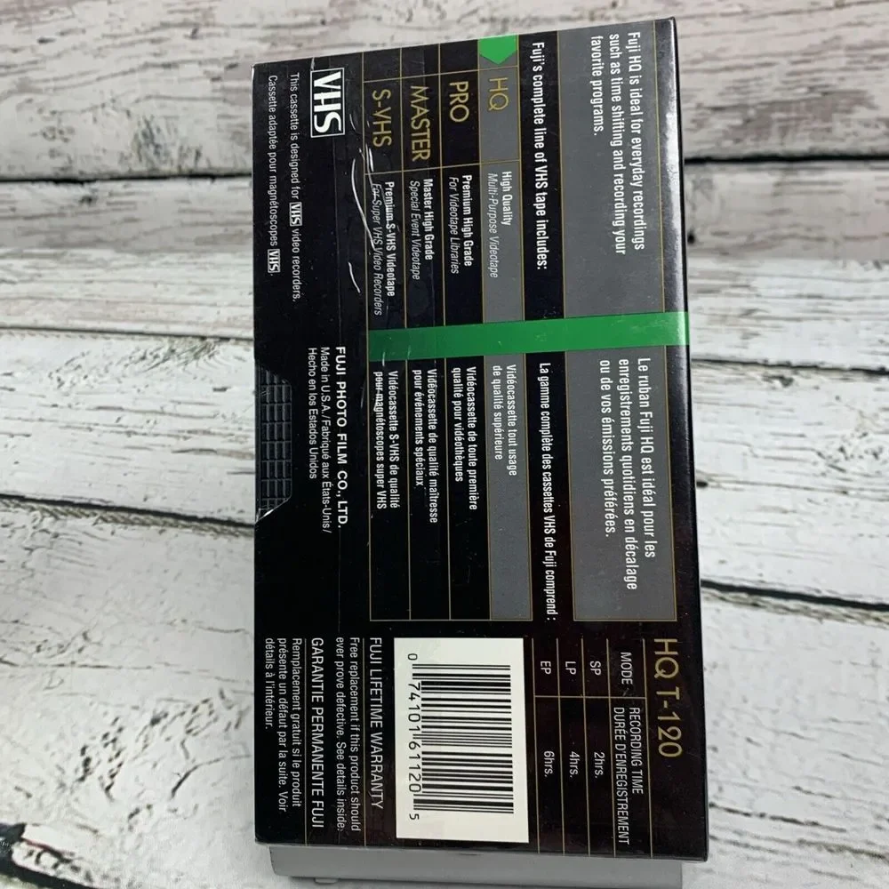 FUJI HQ 120‎ VHS Videotape 6 Hours High Quality Multi Purpose Sealed T-120